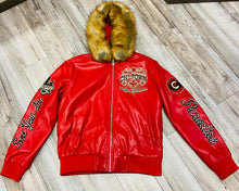 Load image into Gallery viewer, JORDAN CRAIG CHICAGO BOMBER JACKET W/ HOOD (RED)