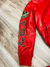 Load image into Gallery viewer, JORDAN CRAIG CHICAGO BOMBER JACKET W/ HOOD (RED)
