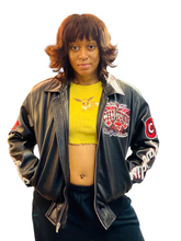 Load image into Gallery viewer, JORDAN CRAIG CHICAGO RHINESTONE BOMBER JACKET (BLACK)