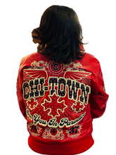 Load image into Gallery viewer, JORDAN CRAIG CHICAGO RHINESTONE BOMBER JACKET (RED)