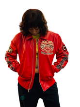 Load image into Gallery viewer, JORDAN CRAIG CHICAGO RHINESTONE BOMBER JACKET (RED)
