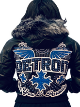 Load image into Gallery viewer, JORDAN CRAIG DETROIT BOMBER JACKET W/ HOOD (BLACK)