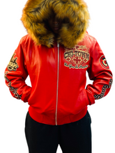 Load image into Gallery viewer, JORDAN CRAIG CHICAGO BOMBER JACKET W/ HOOD (RED)