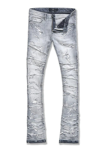 Jordan Craig Martin Stacked Ripple Effect Distressed Jeans (Artic Grey) JTF1157