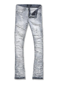 Jordan Craig Martin Stacked Ripple Effect Distressed Jeans (Artic Grey) JTF1157