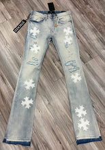 Load image into Gallery viewer, JORDAN CRAIG SYIP VEGAN LEATHER CROSS PATCH JEANS JTF2266 (ICED WHITE)