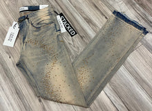 Load image into Gallery viewer, JORDAN CRAIG LIQUID CRYSTAL- RHINESTONE STACKED JEANS JTF2316 (CREAM WASH)
