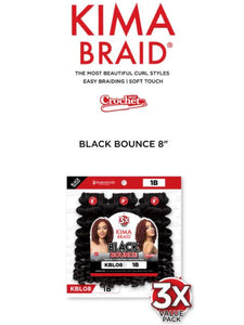 HARLEM 125 KIMA BRAID BLACK BOUNCE 8" 3x(KBL08)