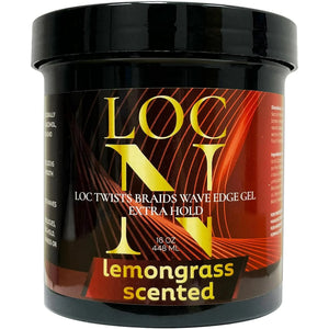LOCS-N-TWIST BRAID EDGE GEL EXTRA HOLD(LEMONGRASS SCENTED)16oz