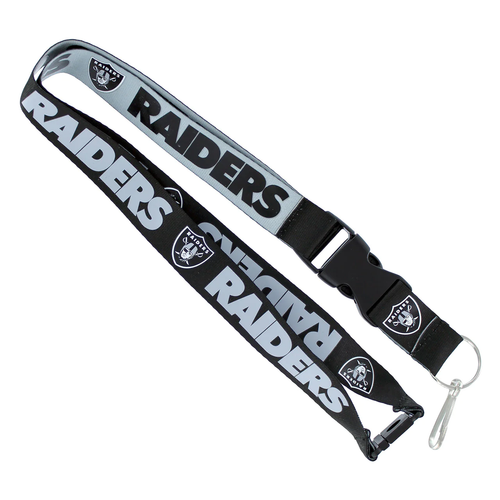 LAS VEGAS RAIDERS BREAK AWAY LANYARD w/ DETACHABLE BUCKLE