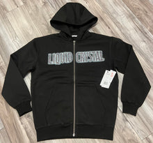 Load image into Gallery viewer, JORDAN CRAIG LIQUID CRYSTAL BLACK ZIPDOWN HOODIE