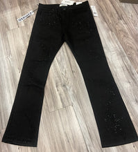 Load image into Gallery viewer, LIQUID CRYSTAL- RHINESTONE STACKED JEANS JTF2316A (JET BLACK)