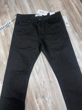 Load image into Gallery viewer, LIQUID CRYSTAL- RHINESTONE STACKED JEANS JTF2316A (JET BLACK)