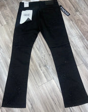 Load image into Gallery viewer, LIQUID CRYSTAL- RHINESTONE STACKED JEANS JTF2316A (JET BLACK)