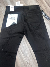 Load image into Gallery viewer, LIQUID CRYSTAL- RHINESTONE STACKED JEANS JTF2316A (JET BLACK)