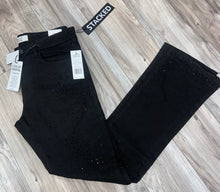 Load image into Gallery viewer, LIQUID CRYSTAL- RHINESTONE STACKED JEANS JTF2316A (JET BLACK)