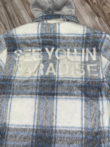 JORDAN CRAIG SYIP ZIPDOWN FLANNEL SHACKET W/ HOOD (LT BLUE)