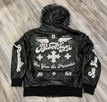Load image into Gallery viewer, JORDAN CRAIG BROOKLYN BOMBER JACKET W/ HOOD (BLACK)