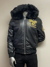 Load image into Gallery viewer, JORDAN CRAIG BRONX BOMBER JACKET W/ HOOD (BLACK)