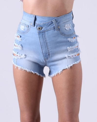 REDFOX V-WAIST DENIM SHORTS (LT. BLUE) PS134B