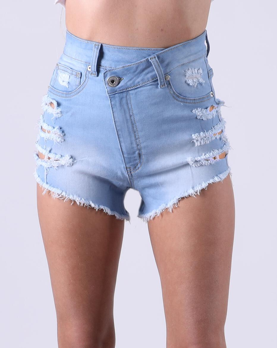 REDFOX V-WAIST DENIM SHORTS (LT. BLUE) PS134B