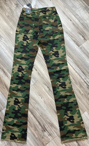 RED FOX WOMEN'S STACKED FRAYED HEAVY TWILL PANTS PA4416 (WOODLAND)