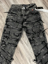Load image into Gallery viewer, RED FOX WOMEN&#39;S STACKED FRAYED DENIM PANTS PA4454 (ACID BLACK)