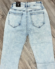 Load image into Gallery viewer, RED FOX WOMEN&#39;S STACKED FRAYED DENIM PANTS PA4454 (ACID BLUE)
