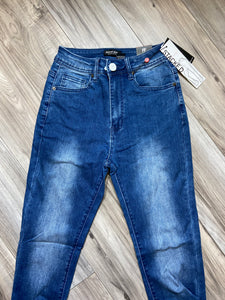 REDFOX WOMEN'S 5 POCKET DENIM STACKED JEANS PA4462 (MED.BLUE)
