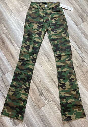 REDFOX WOMEN'S HEAVY TWILL STACKED PANTS PA4435 (WOODLAND)