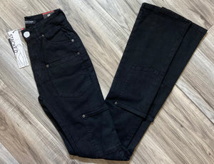 REDFOX WOMEN'S HEAVY TWILL STACKED PANTS PA4435 (JET BLACK)