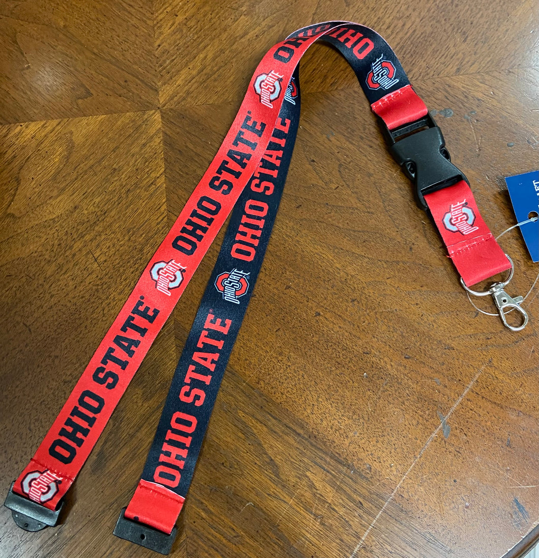 OHIO STATE BUCKEYES BREAK AWAY WINCRAFT LANYARD w/ DETACHABLE BUCKLE