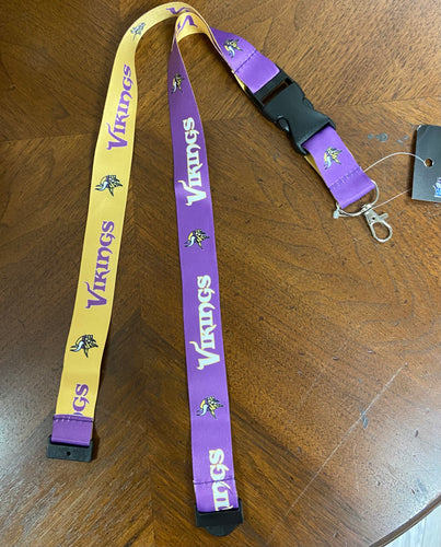 MINNESOTA VIKINGS BREAK AWAY WINCRAFT LANYARD w/ DETACHABLE BUCKLE