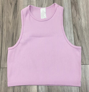 WOMEN'S RIBBED TANK CROP TOP IN STORES NOW! (PURPLE)