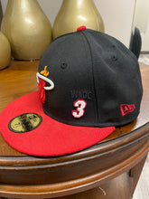 Load image into Gallery viewer, Miami Heat New Era Player #3 Wade 2Tone 59FIFTY Fitted Hat - Black/Red