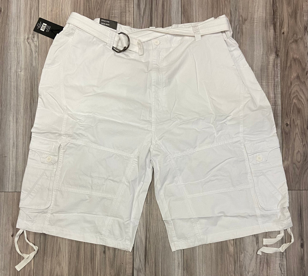 VENO FASHION TWILL CARGO SHORTS (WHITE)