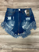 Load image into Gallery viewer, REDFOX HIGH WAIST WOMEN FRAY SHORTS (M. BLUE) PS136B