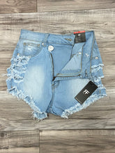 Load image into Gallery viewer, REDFOX V-WAIST DENIM SHORTS (LT. BLUE) PS134B