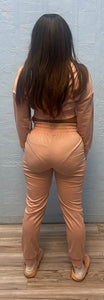 ACCESS WOMEN'S 2pc. ACTIVEWEAR PULLOVER CROP/JOGGER OUTFIT SET (MAUVE)