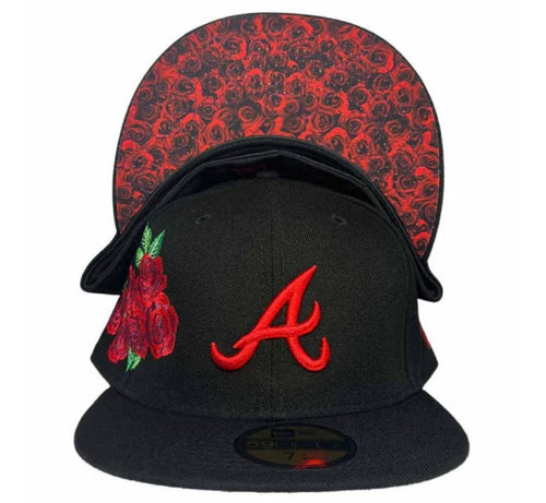 Atlanta Braves New Era Authentic Exclusive Roses 59Fifty (Black/Red)