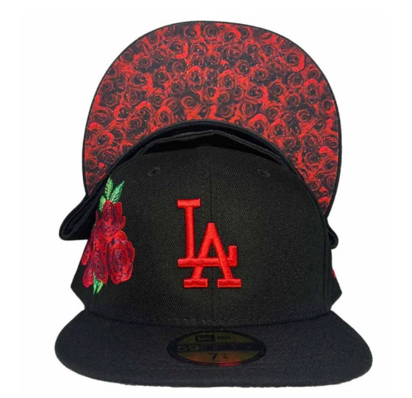 Los Angeles Dodgers New Era Authentic Exclusive Roses 59Fifty (Black/Red)