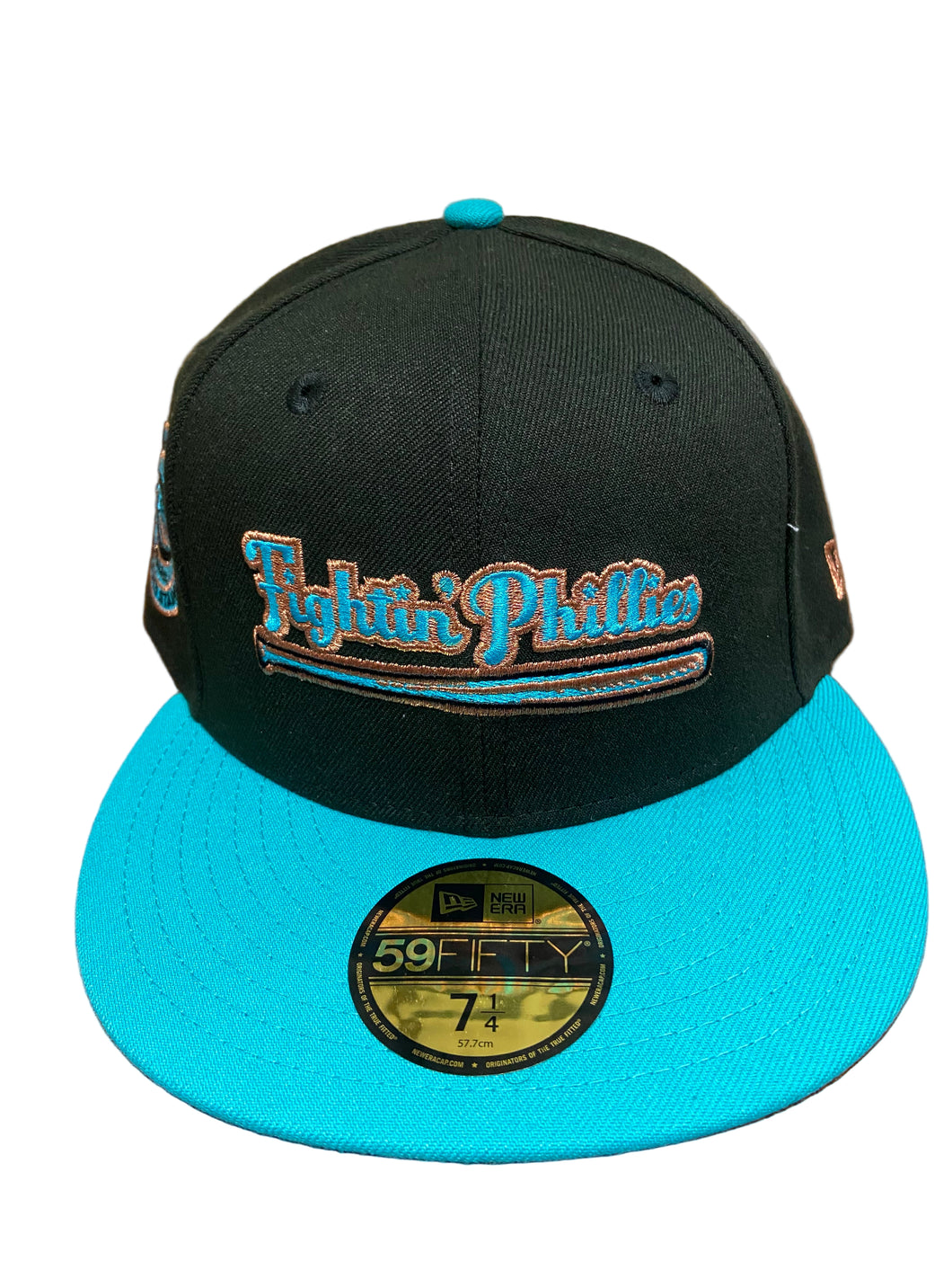 Philadelphia Phillies Fightin' Phillies Authentic Custom 59Fifty Cap (Black/Teal)