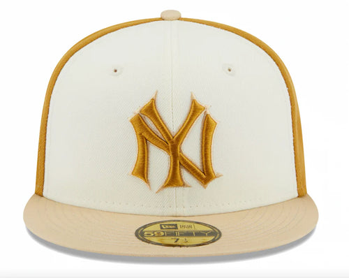 New York Yankees New Era Chrome Anniversary Authentic 59Fifty (Cream/Gold)