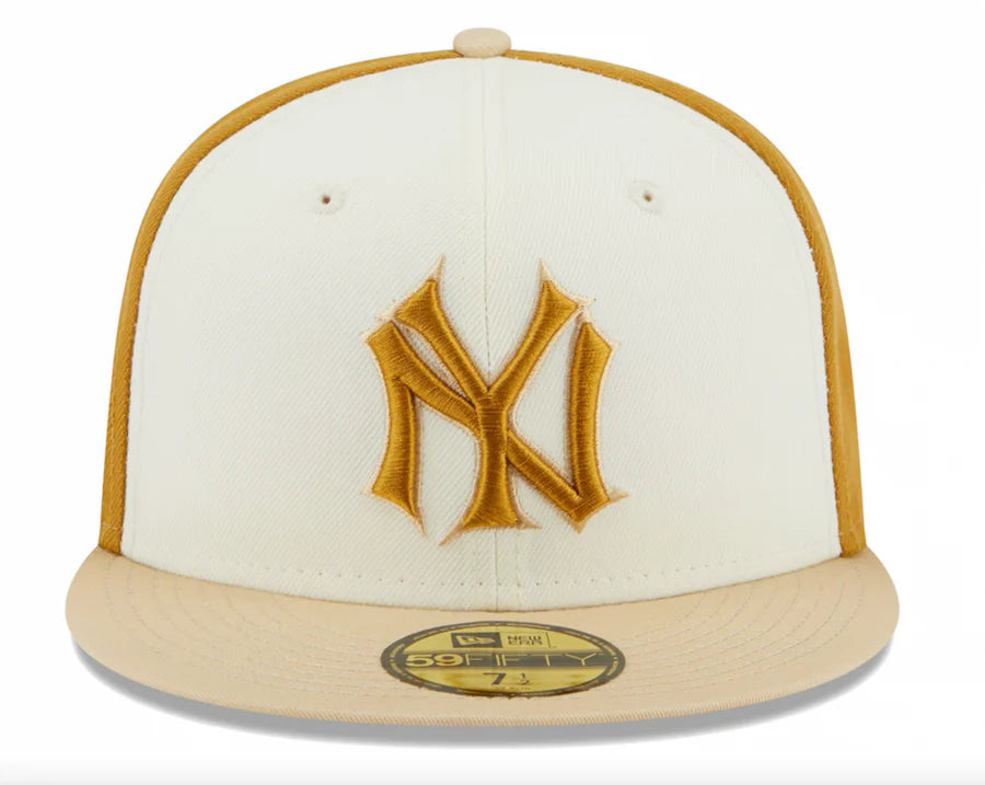 New York Yankees New Era Chrome Anniversary Authentic 59Fifty (Cream/Gold)