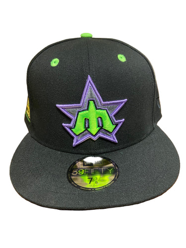 Seattle Mariners New Era 40th Anniversary Authentic 59Fifty (Black/Purple/Neon Green)