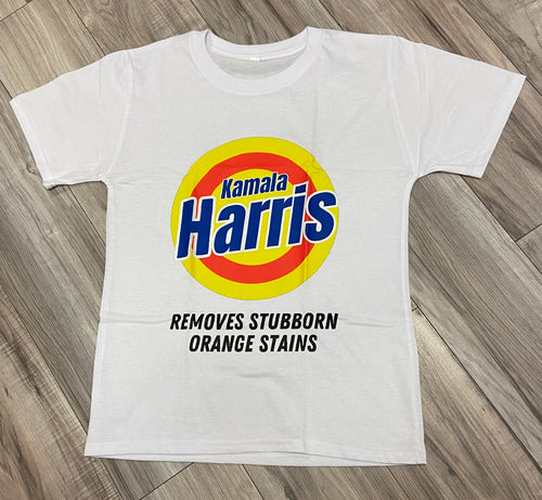 KAMALA HARRIS 2024 REMOVES STUBBORN ORANGE STAINS T-SHIRT, TOP IN STORES NOW