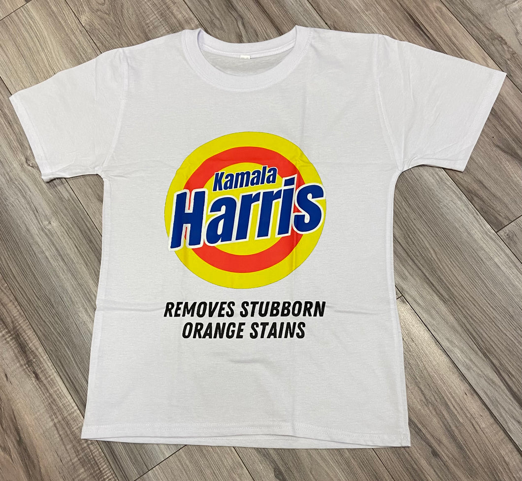 KAMALA HARRIS 2024 REMOVES STUBBORN ORANGE STAINS T-SHIRT, TOP IN STORES NOW