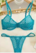 Load image into Gallery viewer, Dance WOMEN'S MESH BRA &amp; PANTY SET sz SMALL