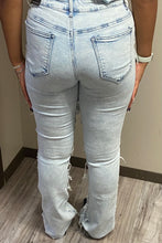 Load image into Gallery viewer, RED FOX WOMEN&#39;S STACKED FRAYED DENIM PANTS PA4454 (ACID BLUE)