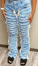 Load image into Gallery viewer, RED FOX WOMEN&#39;S STACKED SUPER FRAYED DENIM PANTS PA4414 (LT BLUE)
